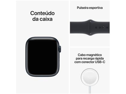 Imagem de Apple Watch Series 8 45mm GPS + Cellular Caixa Meia-noite Alumínio Pulseira Esportiva