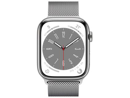 Apple Watch Series 8 45mm GPS + Cellular Caixa Prateada Aço