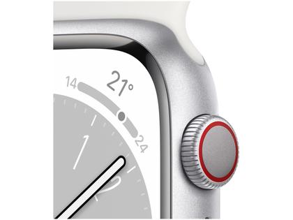 Apple Watch Series 8 45mm GPS + Cellular Caixa Prateada Alumínio
