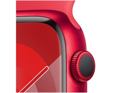 Imagem de Apple Watch Series 9 GPS Caixa (PRODUCT)RED de Alumínio 45mm Pulseira Esportiva (PRODUCT)RED P/M