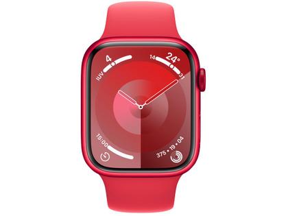 Imagem de Apple Watch Series 9 GPS Caixa (PRODUCT)RED de Alumínio 45mm Pulseira Esportiva (PRODUCT)RED P/M