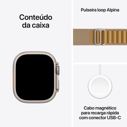 Imagem de Apple Watch Ultra 2 GPS + Cellular, Caixa Natural de Titânio de 49 mm, Pulseira Loop Alpina Canela, Tamanho M - MX4F3BE/A
