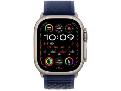 Imagem de Apple Watch Ultra 2 GPS + Cellular, Caixa Natural de Titânio de 49 mm, Pulseira Loop Trail Azul, Tamanho M/G - MX4L3BE/A