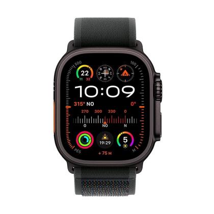 Imagem de Apple Watch Ultra 2 GPS + Cellular, Case Preta de Titânio de 49 mm, Pulseira Loop Trail Preta M/G - MX4V3BE/A