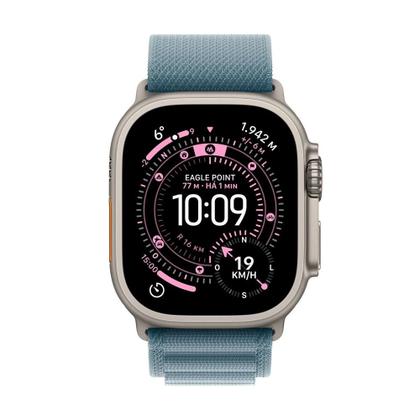 Imagem de Apple Watch Ultra 3 GPS + Cellular - Caixa natural de titânio  49 mm - Pulseira loop Alpina azul-clara  G
