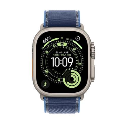 Imagem de Apple Watch Ultra 3 GPS + Cellular - Caixa natural de titânio  49 mm - Pulseira loop Trail azul/azul-brilhante  P/M