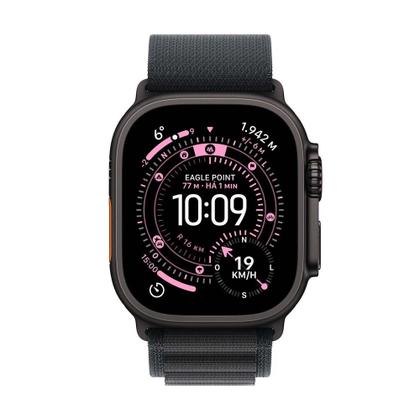 Imagem de Apple Watch Ultra 3 GPS + Cellular - Caixa preta de titânio  49 mm - Pulseira loop Alpina preta  M