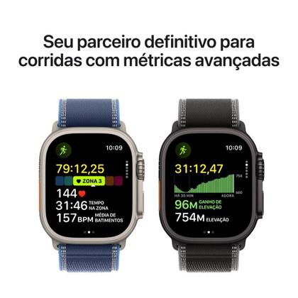 Imagem de Apple Watch Ultra 3 GPS + Cellular - Caixa preta de titânio  49 mm - Pulseira loop Alpina preta  P