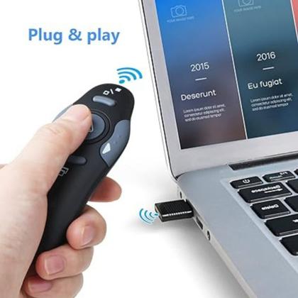 Imagem de Apresentador Slide Apontador Laser Controle Sem Fio Tomate MCT-105 Preto