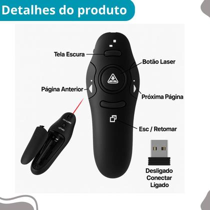 Imagem de Apresentador Slide Laser Powerpoint Apontador Sem Fio