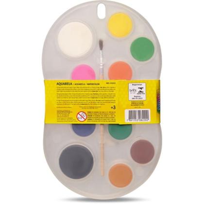 Imagem de Aquarela Escolar Estojo com 12 Cores + Pincel