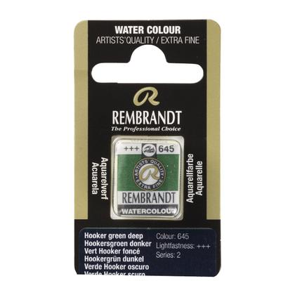 Imagem de Aquarela Rembrandt Pastilha 645 Hooker Green Deep