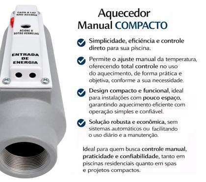 Imagem de Aquecedor Automático Compacto Piscinas Até 40k Litros 10 Kw