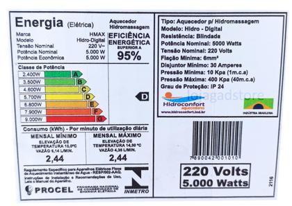 Imagem de Aquecedor Banheira Hidroconfort Get Hmax 5000w 220v