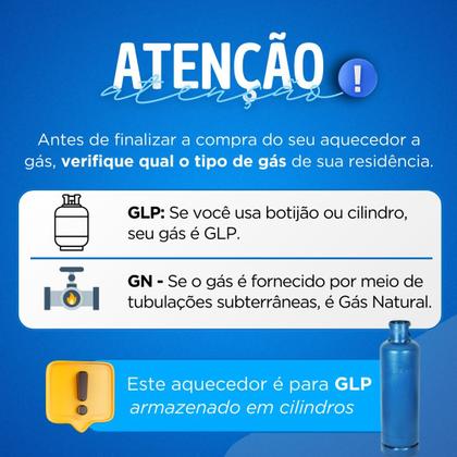 Imagem de Aquecedor de Água a Gás Digital Rinnai 33 Litros E33 Bivolt GLP - Branco