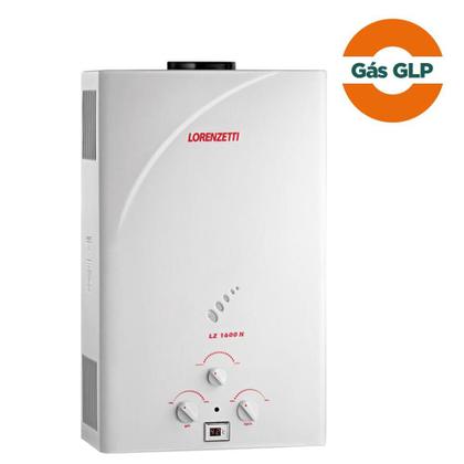 Imagem de Aquecedor de Água a Gás GLP Lorenzetti LZ 1600N, 15 Litros, Exaustão Natural