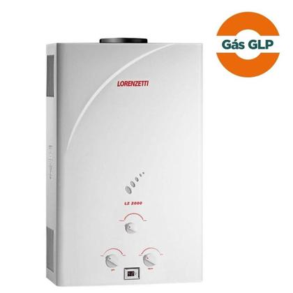 Imagem de Aquecedor de Água a Gás GLP Lorenzetti LZ 2000, 19 Litros, Exaustão Natural