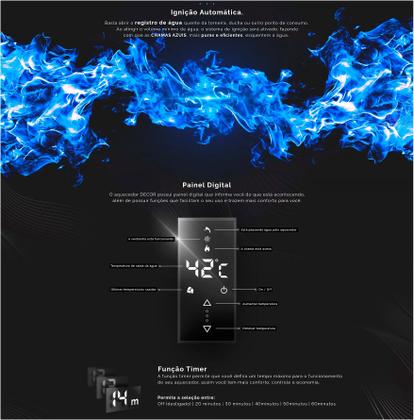 Imagem de Aquecedor De Água A Gás Komeco 21 Litros KO 21BK Decor GN Preto