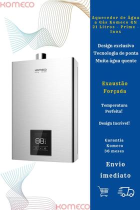 Imagem de Aquecedor de Água a Gás Komeco GN 21 Litros - Prime - Inox