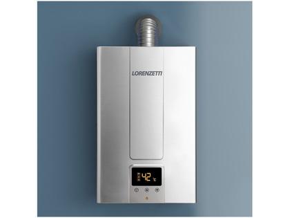 Imagem de Aquecedor De Água A Gás Lorenzetti 15 Litros LZ 1600DEI Inox Bivolt Digital Selecione GLP ou GN