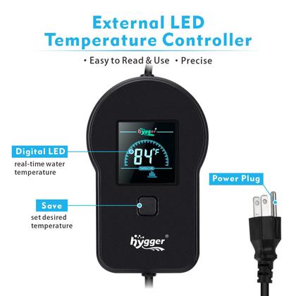 Imagem de Aquecedor de aquário hygger Fast Heating 800W para tanque 450-680L