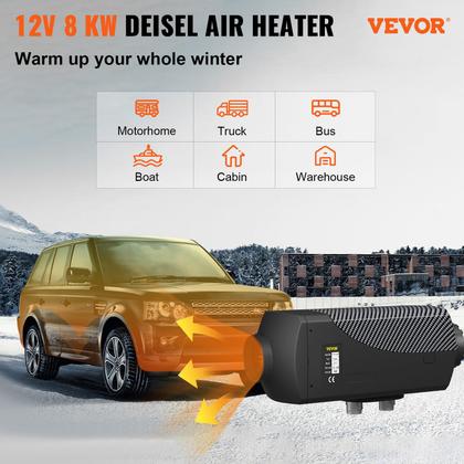 Imagem de Aquecedor de ar a diesel VEVOR 8KW 12V com controle remoto LCD