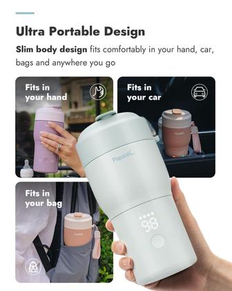 Imagem de Aquecedor de garrafas portátil Papablic Fast Heating com esterilizador