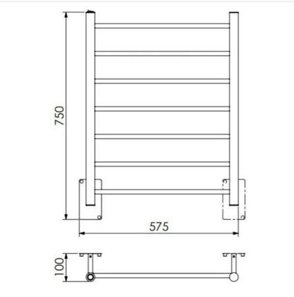 Imagem de Aquecedor de toalhas fio oculto grande ruby premium ipcr cromado bivolt