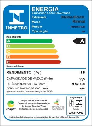 Imagem de Aquecedor Digital A Gás 35 Litros Reu E35 FEA Glp Bivolt Com Controle