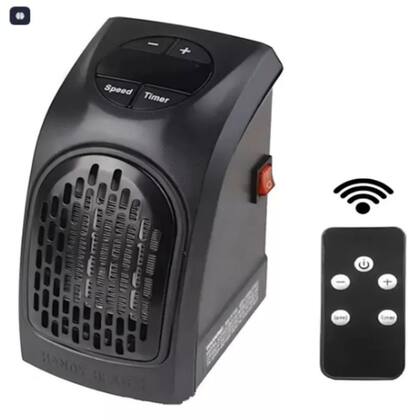 Imagem de Aquecedor eletrico de ambiente digital 400w portatil com temporizador controle remoto ecologico para escritorio