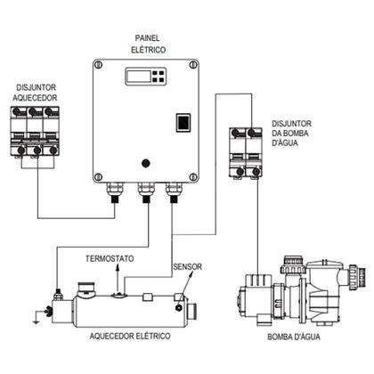 Imagem de Aquecedor Elétrico de Passagem 16KW Trifásico 220V Inox 316 Piscinas até 80.000 mil Litros LTE 80 - Light Tech