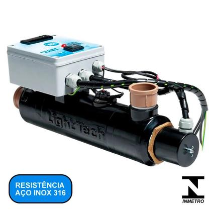 Imagem de Aquecedor Elétrico de Passagem 16KW Trifásico 220V Inox 316 Piscinas até 80.000 mil Litros LTE 80 - Light Tech