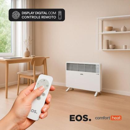 Imagem de Aquecedor Elétrico EOS Comfort Heat com Painel Digital para Piso e Parede com Tecnologia Convector 1500W EAQ04 110V