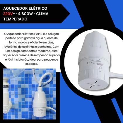 Imagem de Aquecedor Elétrico Fame P/ Pia E Lavatório 4800w Branco 220v