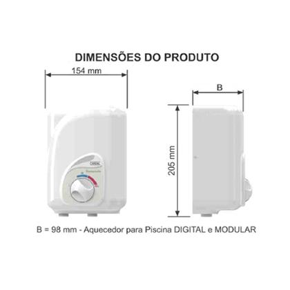Imagem de Aquecedor Elétrico para Piscina Cardal AQ260 Digital Branco