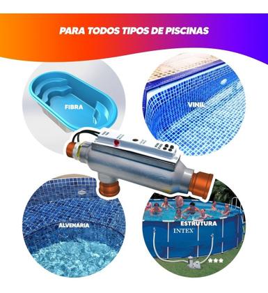 Imagem de Aquecedor Para Piscinas De Até 40 Mil Litros Compacto 10 Kw