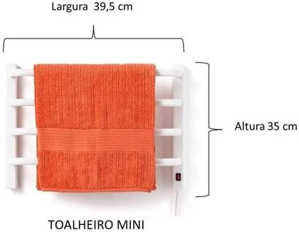 Imagem de Aquecedor Toalhas Térmico Branco Mini Pequeno 220v Direito