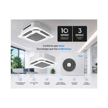 Imagem de Ar Condicionado 36000 BTUs Elgin Split Cassete 4 Vias On off Frio R410a 220V Monofásico