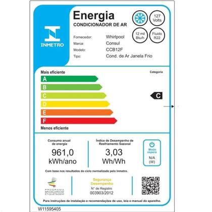 Ar Condicionado De Janela Consul 12.000 Btu/h Frio Monofásico Mecânico Branco CCB12FBBNA - 127V Imagem de Ar Condicionado De Janela Consul 12.000 Btu/h Frio Monofásico Mecânico Branco CCB12FBBNA - 127V