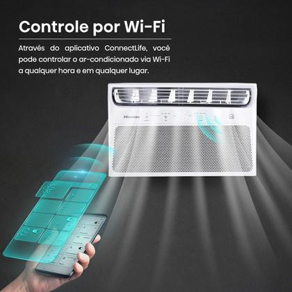 Imagem de Ar Condicionado de Janela Hisense 10000 Btus Frio Wi-fi com App Connect Life Aw-10cwbrvgu02 Branco 127v