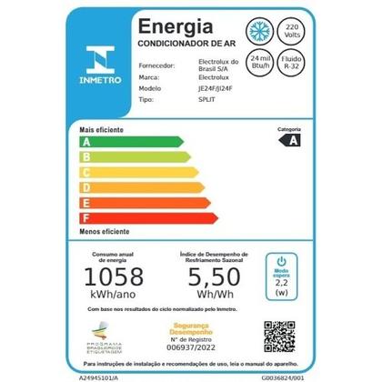 Imagem de Ar-Condicionado Electrolux Inverter Split 24.000 BTUs Color Adapt Frio Triple Protection (JI24F/JE24F)