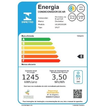 Imagem de Ar-Condicionado Electrolux Split 18.000 BTUs Color Adapt Quente/Frio (UI18R/UE18R)