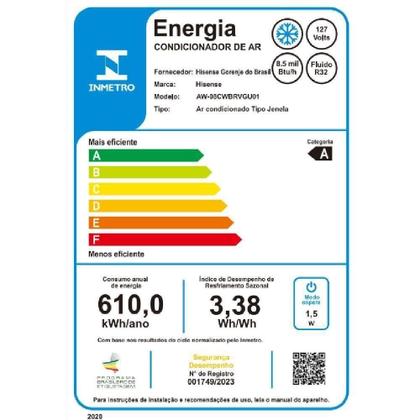 Imagem de Ar Condicionado Inverter de Janela Eletrônico Hisense Wi-fi 8.000 Btus Frio Aw-08twbrbfu00 127v