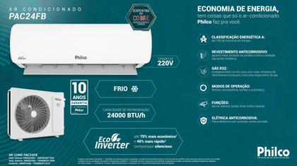 Imagem de Ar Condicionado Inverter Frio 24000 btus PAC24FB Split Hi Wall Philco 220v