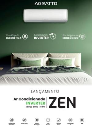 Imagem de Ar Condicionado Inverter Frio Split Zen Top 12000 Btus Agratto ZICST12F02 220v