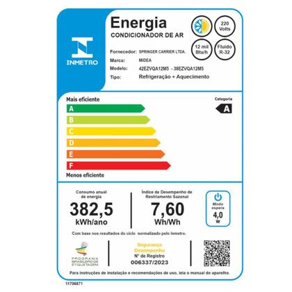 Imagem de Ar Condicionado Inverter Midea AI Ecomaster 12000 BTUs Quente e Frio WIFI e IA