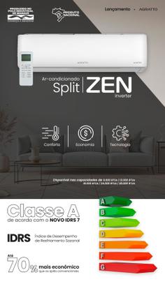 Imagem de Ar Condicionado Inverter Quente e Frio 12000 btus Split ZEN ZICST12QF02 Agratto 220V