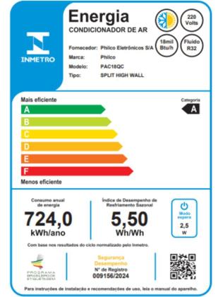 Imagem de Ar Condicionado Inverter Quente e Frio 18000 btus PAC18QC Split Philco
