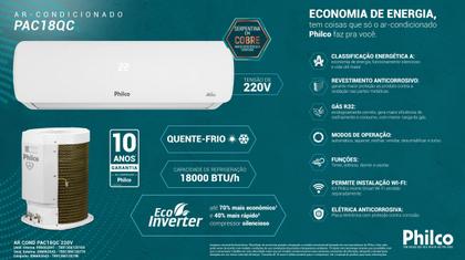 Imagem de Ar Condicionado Inverter Quente e Frio 18000 btus PAC18QC Split Philco