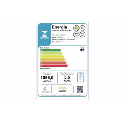Imagem de Ar Condicionado Inverter Samsung Windfree Cassete 1 Via Sem Vento 18.000 Btus Quente/Frio 220v